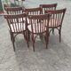 Series of 6 curved beech bistro chairs from Thonet around 1920/30