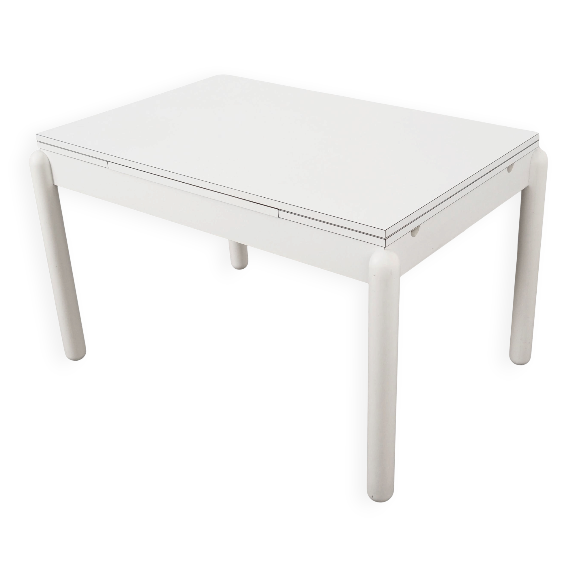 White extendable table, Italian design, 1980s, made in Italy