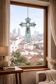 Croix en vitrail – Style Tiffany fait main, décoration murale
