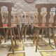 Set of 12 vintage 1960s red leatherette bistro chairs