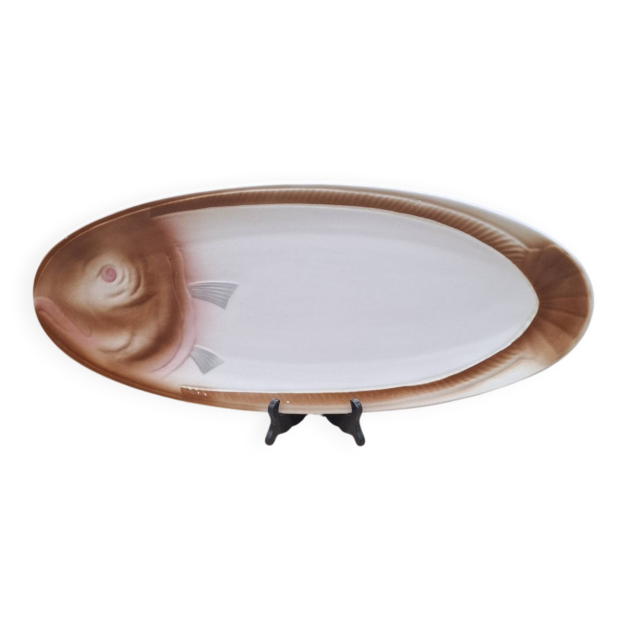 Fish dish Moulin des Loups faience Orchies