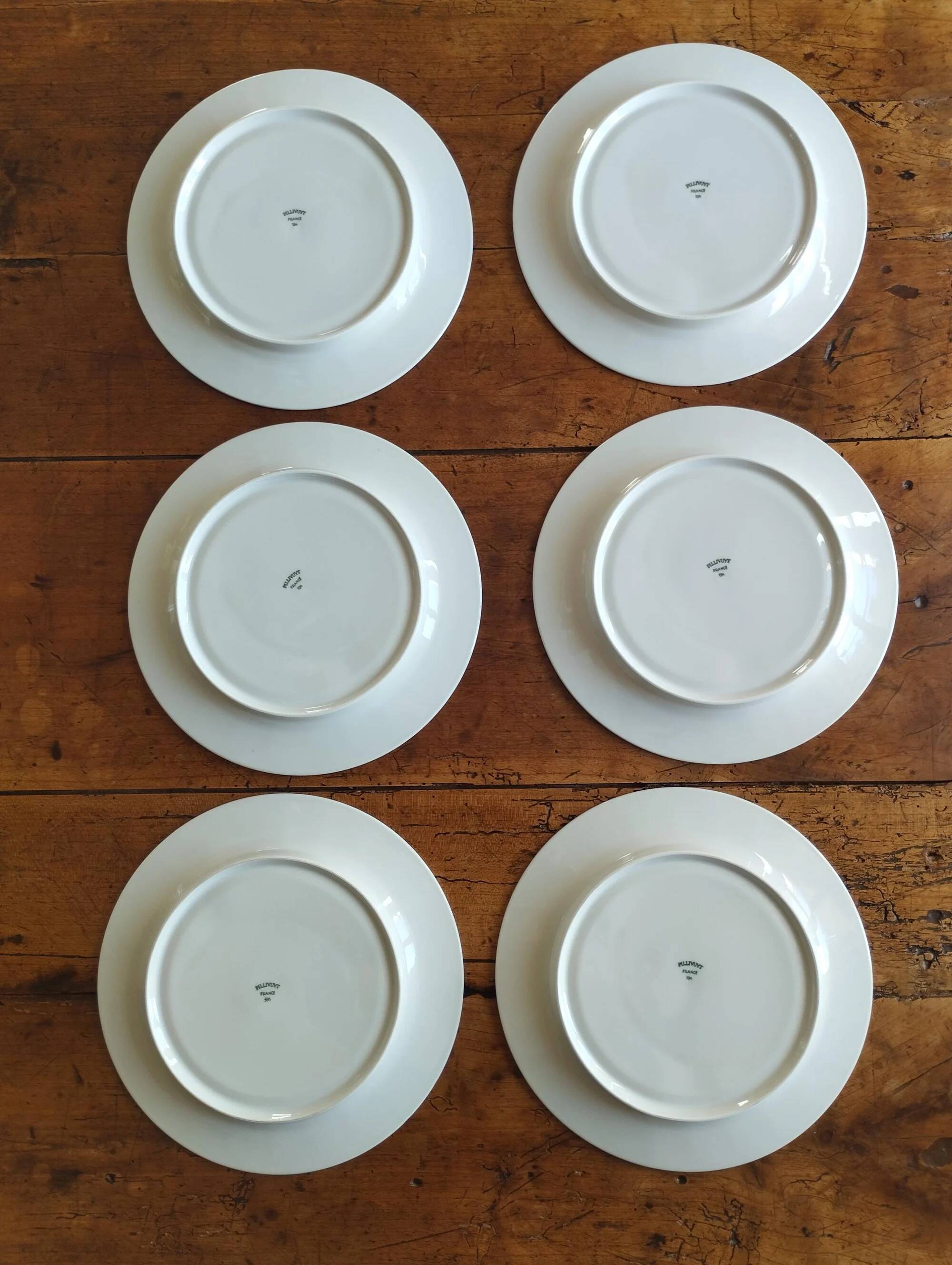 6 artichoke plates in Pillivuyt porcelain