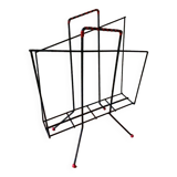 Vintage black metal magazine holder, circa 50's