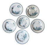 6 old iron earth soup plates from Sarreguemines