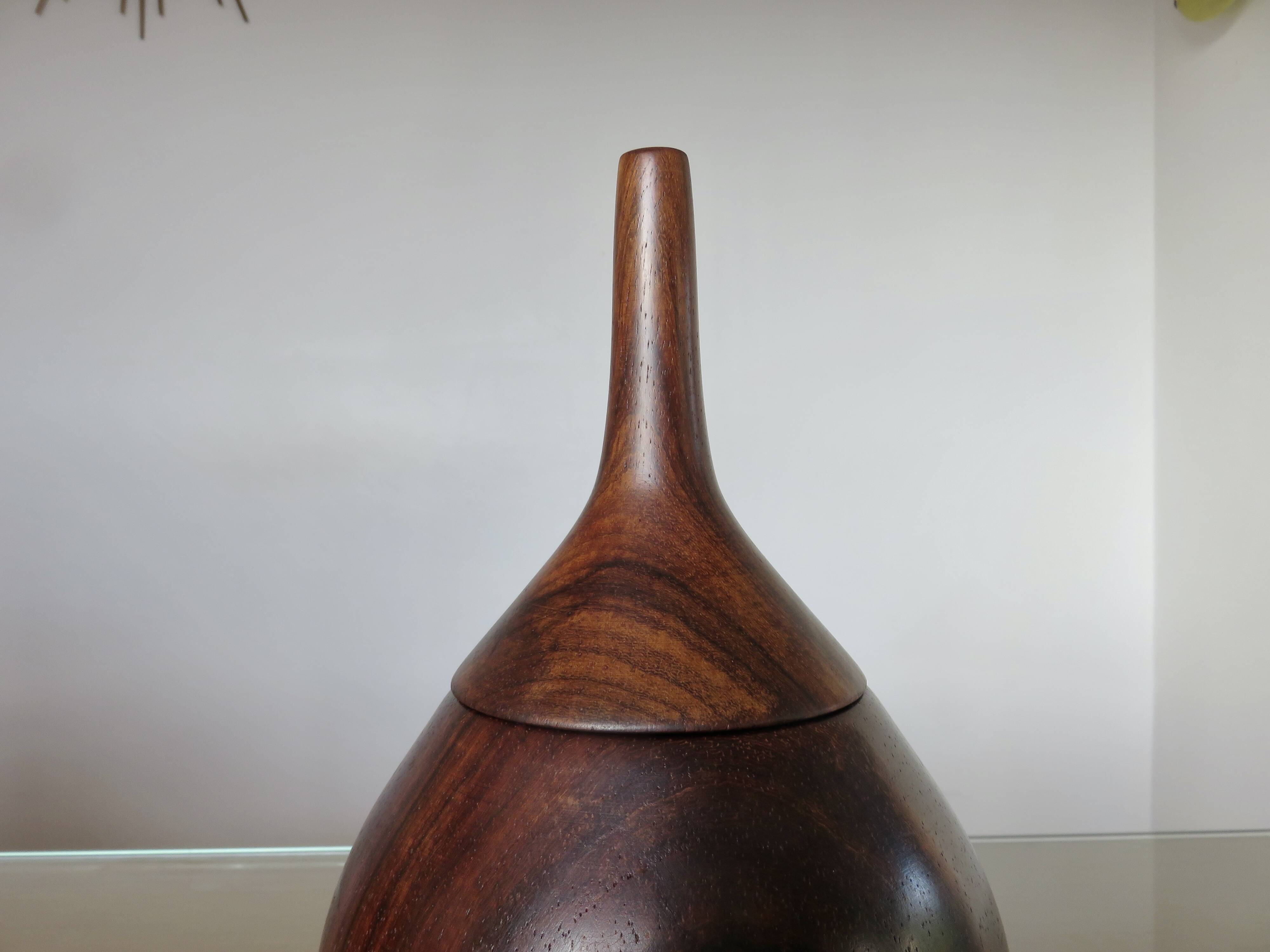 Scandinavian rosewood box, free form, 60s-70s