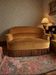 Small Napoleon III sofa in golden velvet