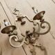 Pair of vintage brass wall sconces - 2 arms - Classic style