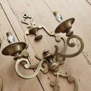 Paire d’appliques murales vintage laiton - 2 bras - Style classique
