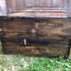 Old wooden transport trunk late 19th century vintage
