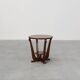 Art Deco Oak Side Table with Sculptural Base and Geometric Top, Belgium ca.