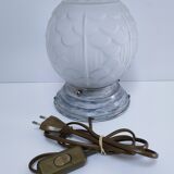 Art deco ball lamp in pressed molded glass