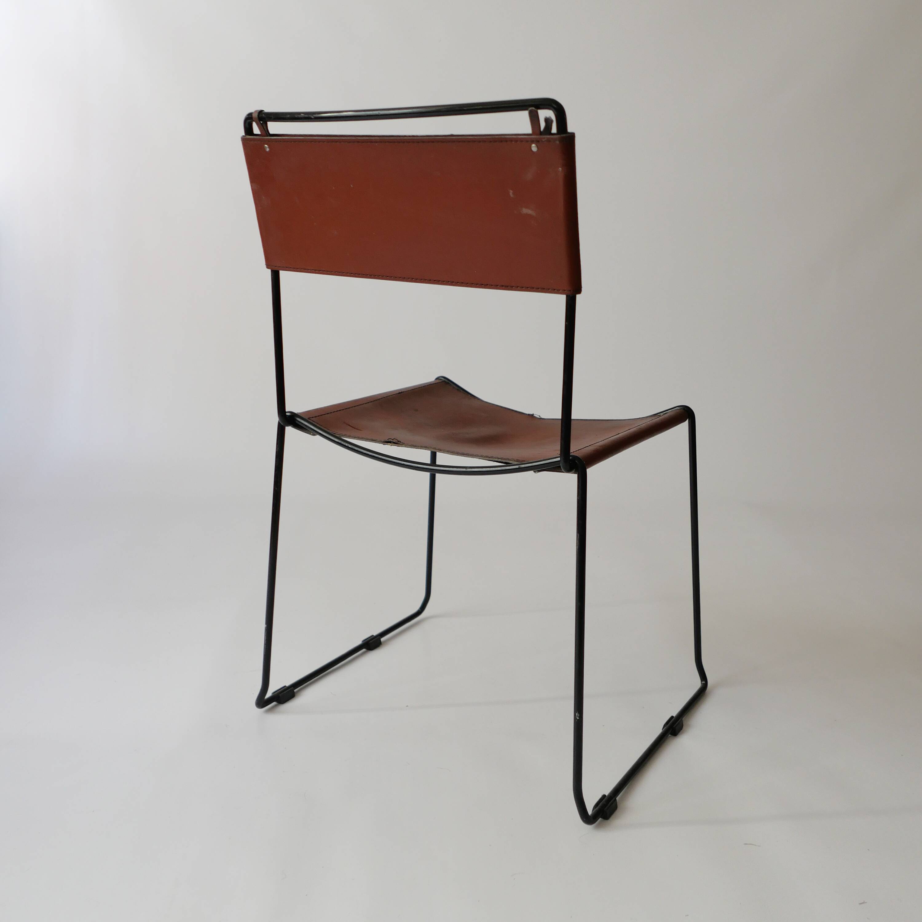 Stacking Chairs by Giandomenico Belotti for Alias, 1980s in leather