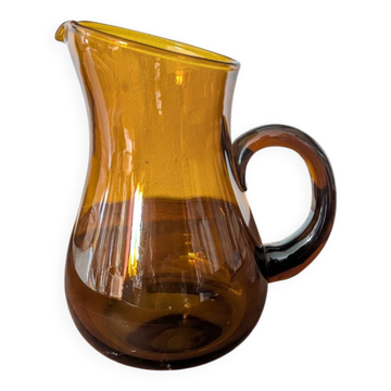 Pichet en verre ambré 60's
