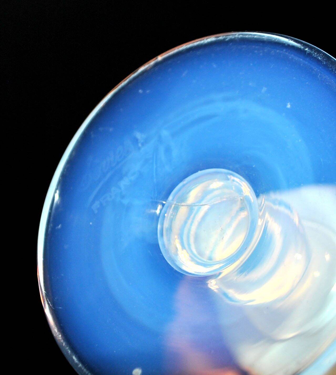 Sevres footed glass goblet chalice in white opaline signed “sèvres france”