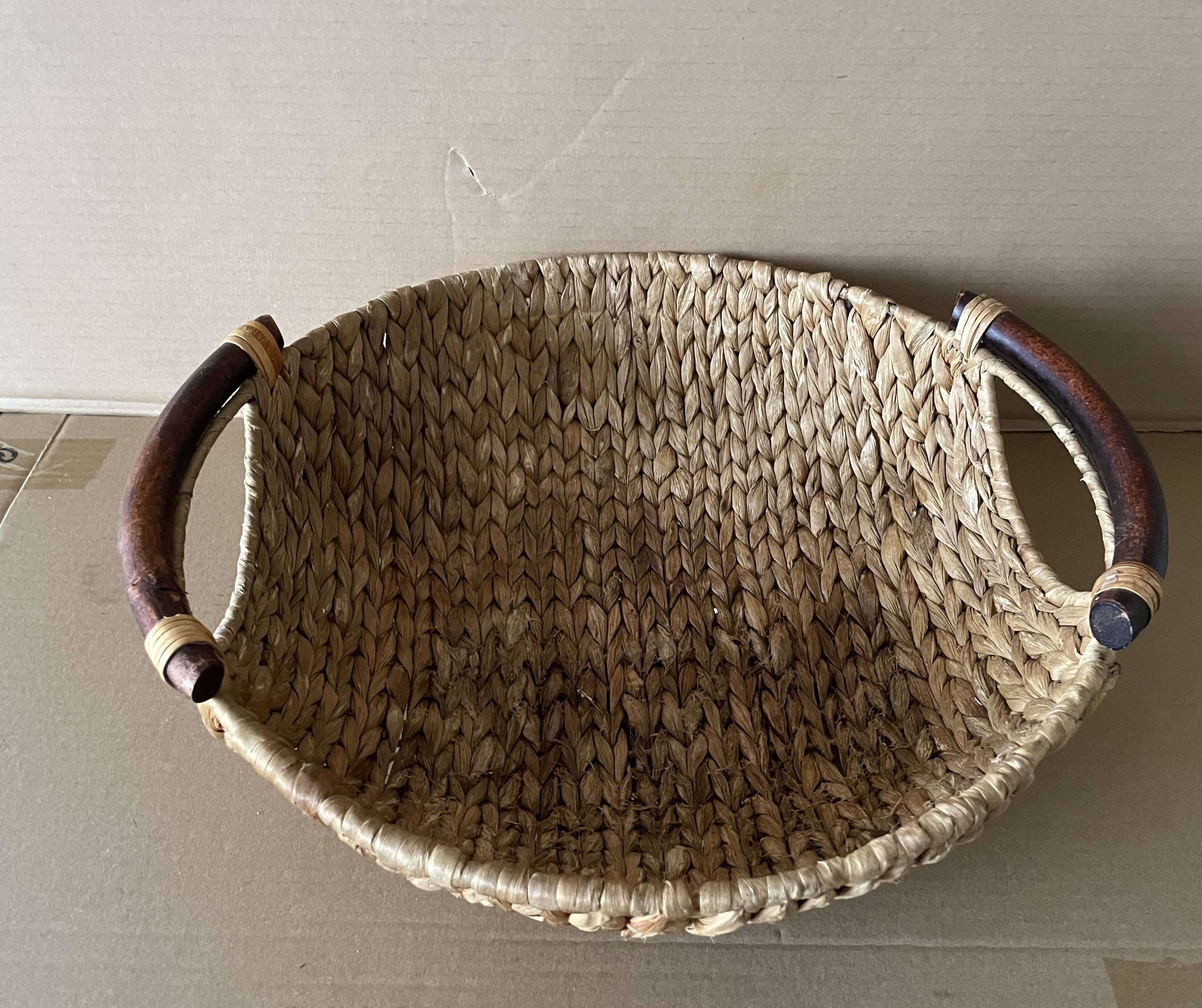 Large basket made of woven water hyacinth