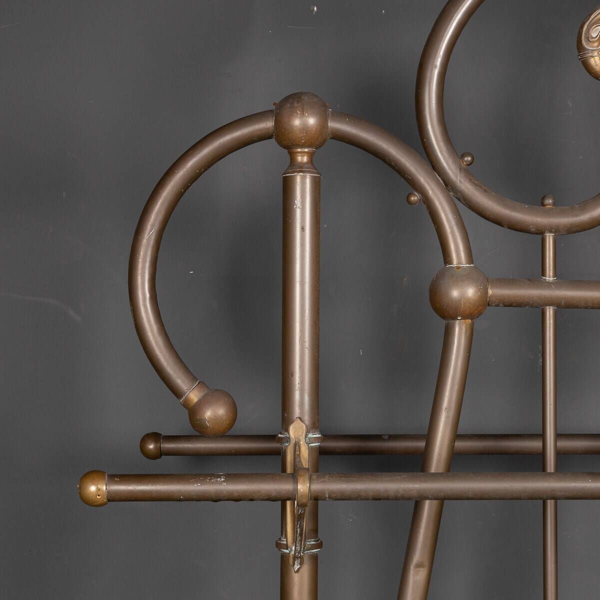 Antique 19thc victorian pair of brass coat stands c.1890