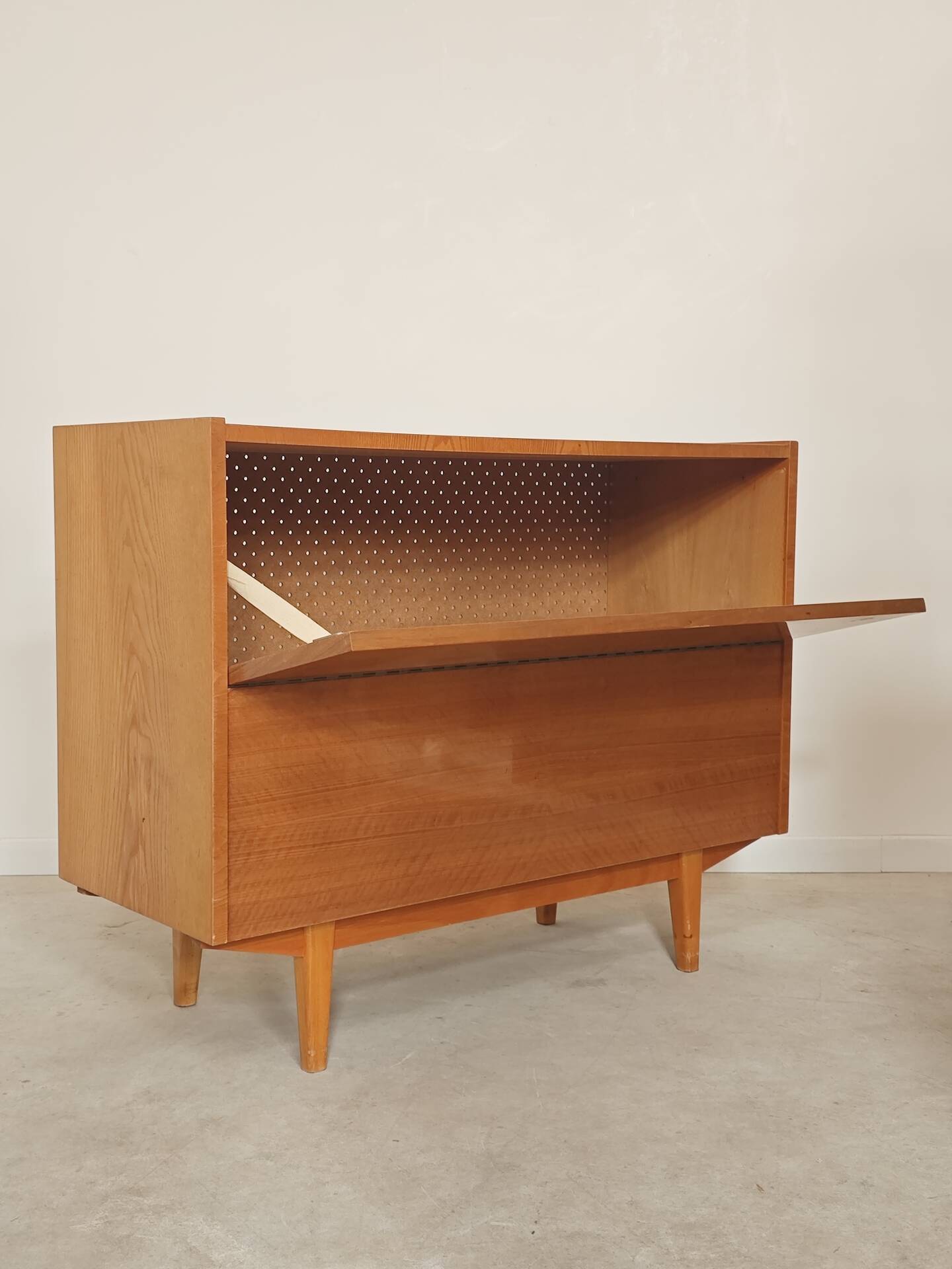 Wooden storage chest for linen or toys Jitona Sobeslav 1960