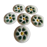 6 vintage oyster plates