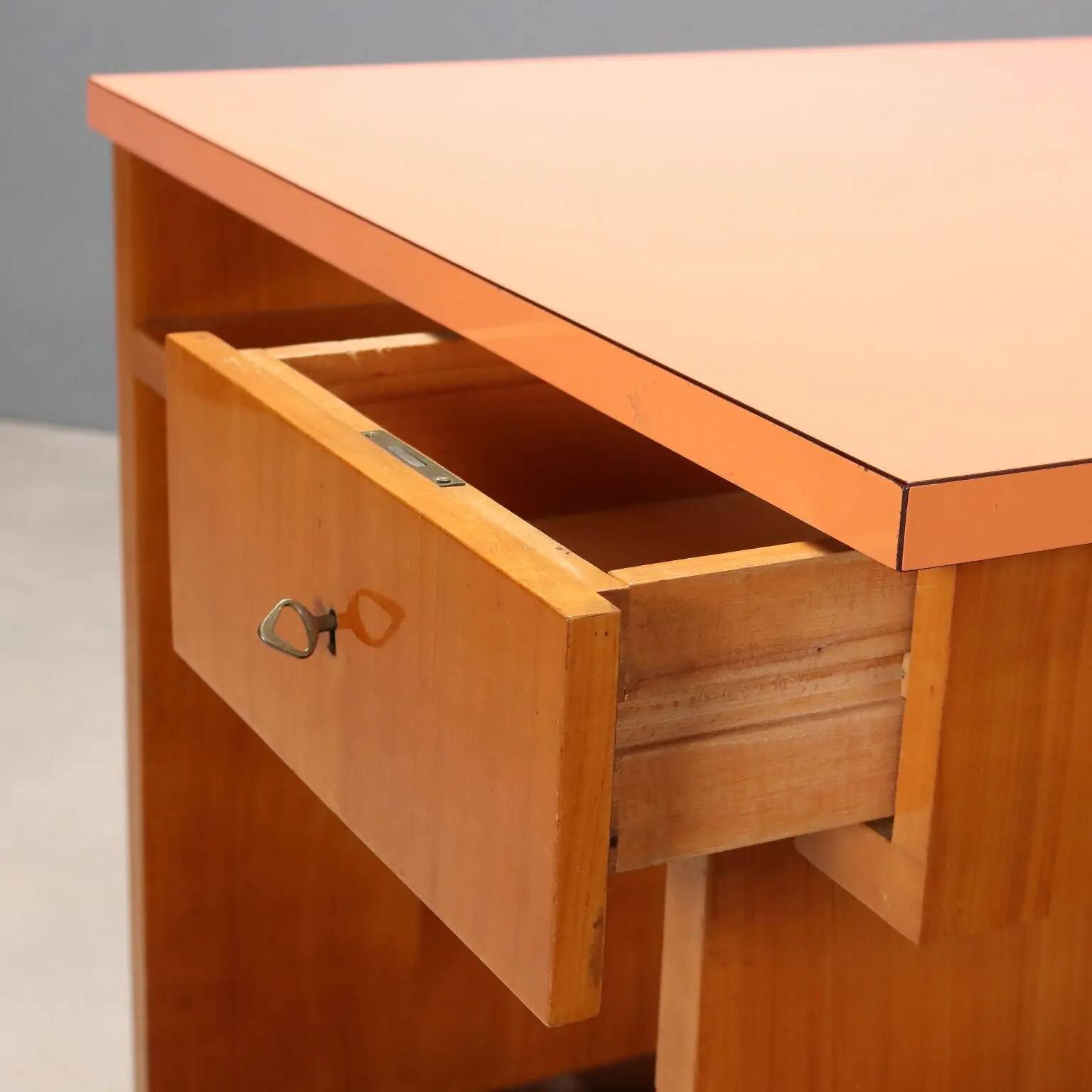 Vintage laminated desk with drawers, Italian design 1960s