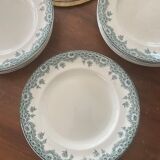 Set of 5 flat plates Terre de fer Longwy