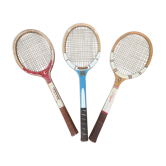 Series of 3 wooden rackets years 50-60
