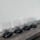 4 verres à eau noirs 1990