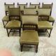 Set of eight Flemish chairs in solid walnut, 20th century