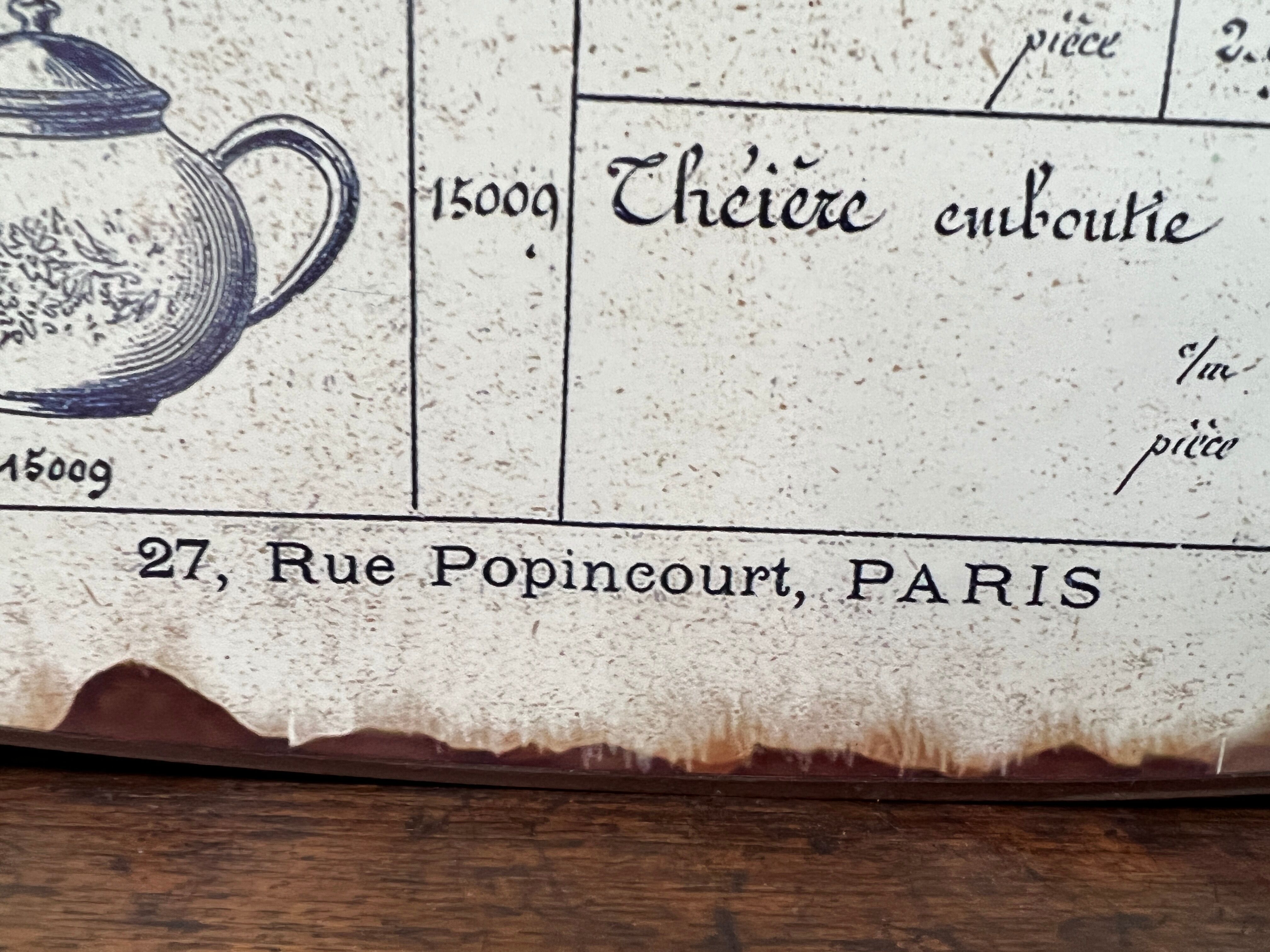 Enamelled sheet metal plate Drouot & Lefranc