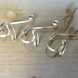 Series of 3 gilded metal hooks 40s 50s