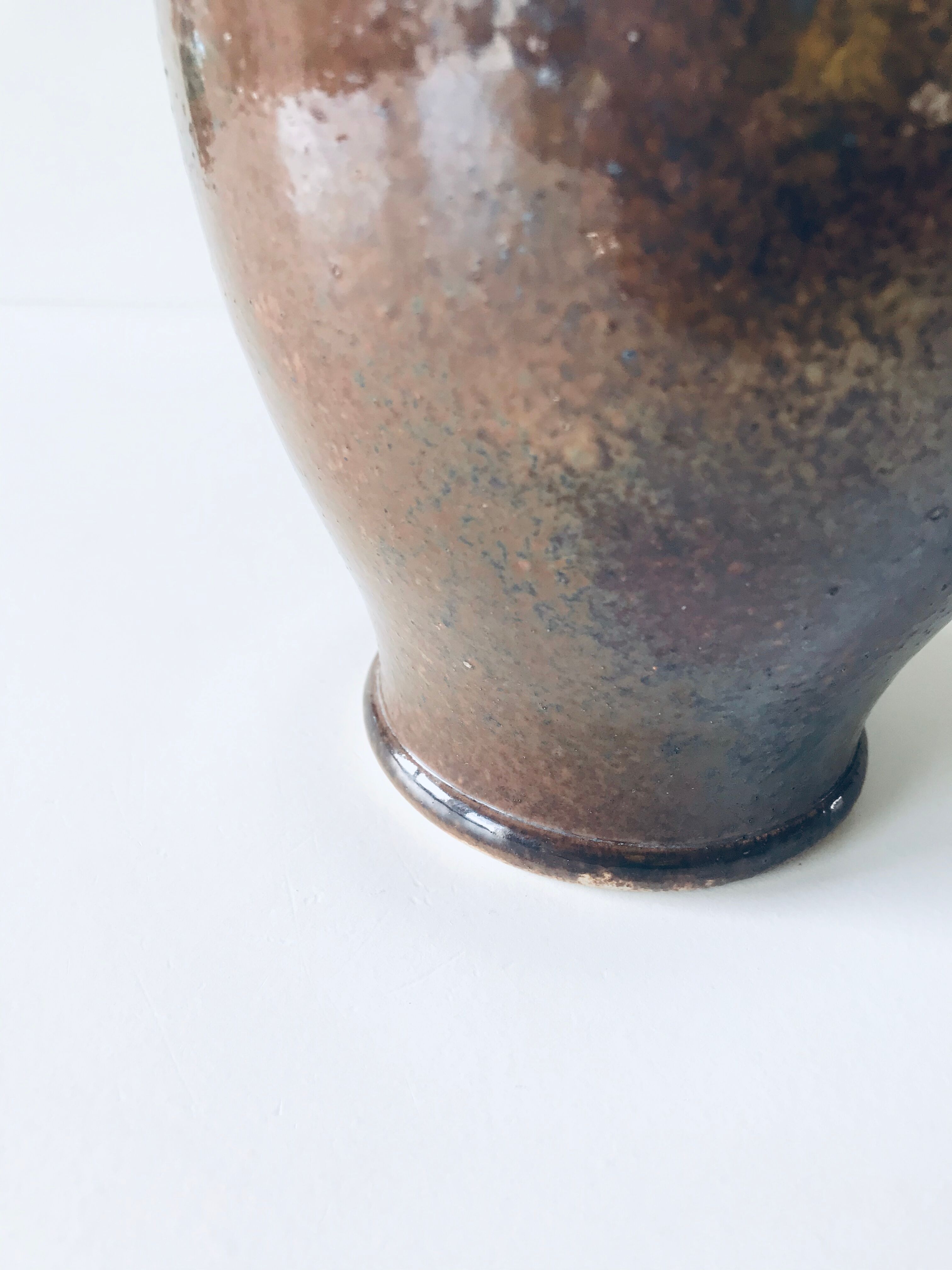 Enamelled sandstone vase