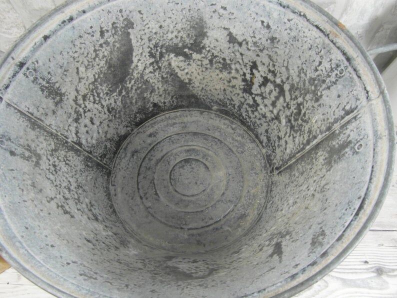 Galvanized metal basin