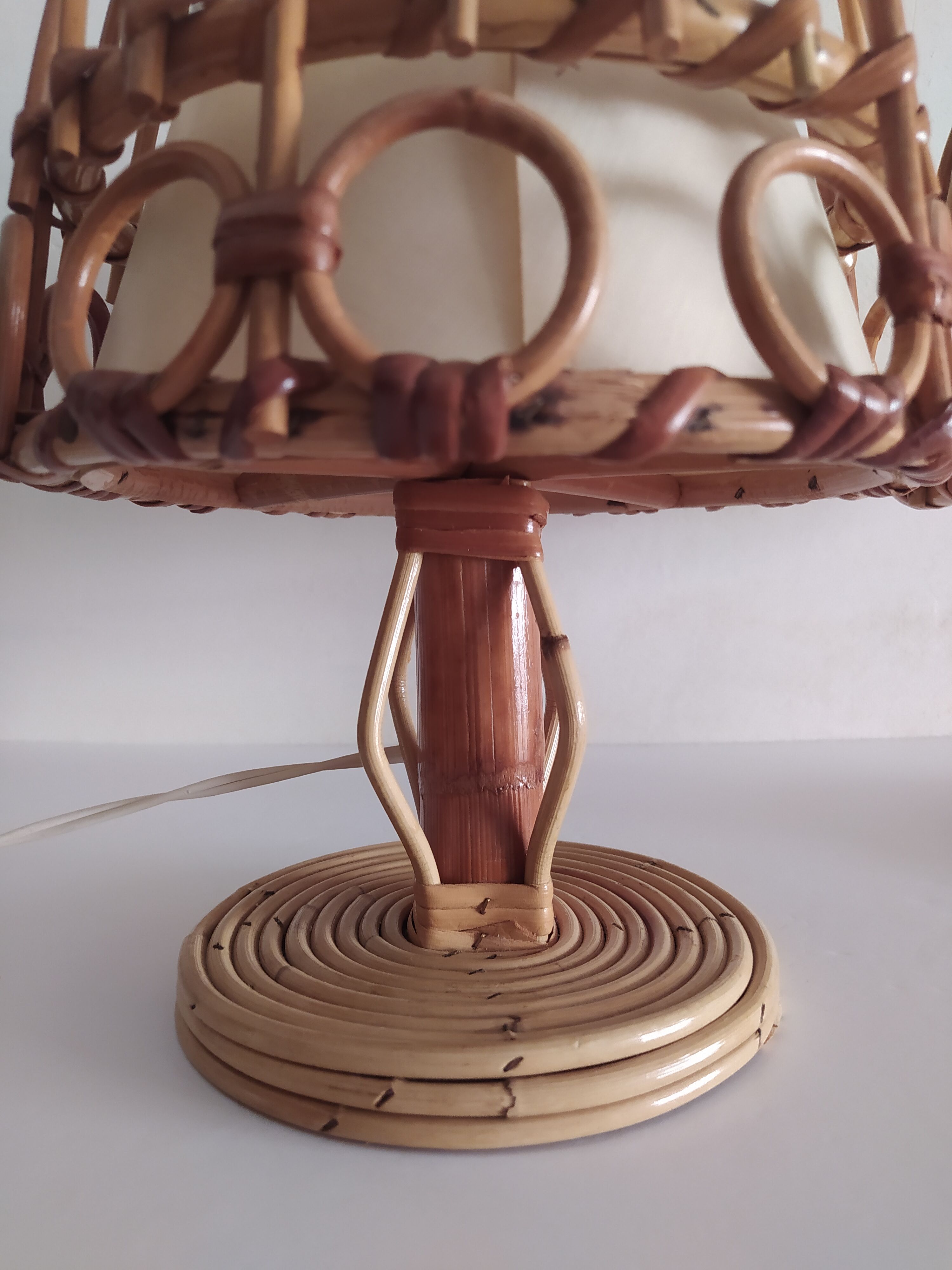 Pair of bamboo lamps