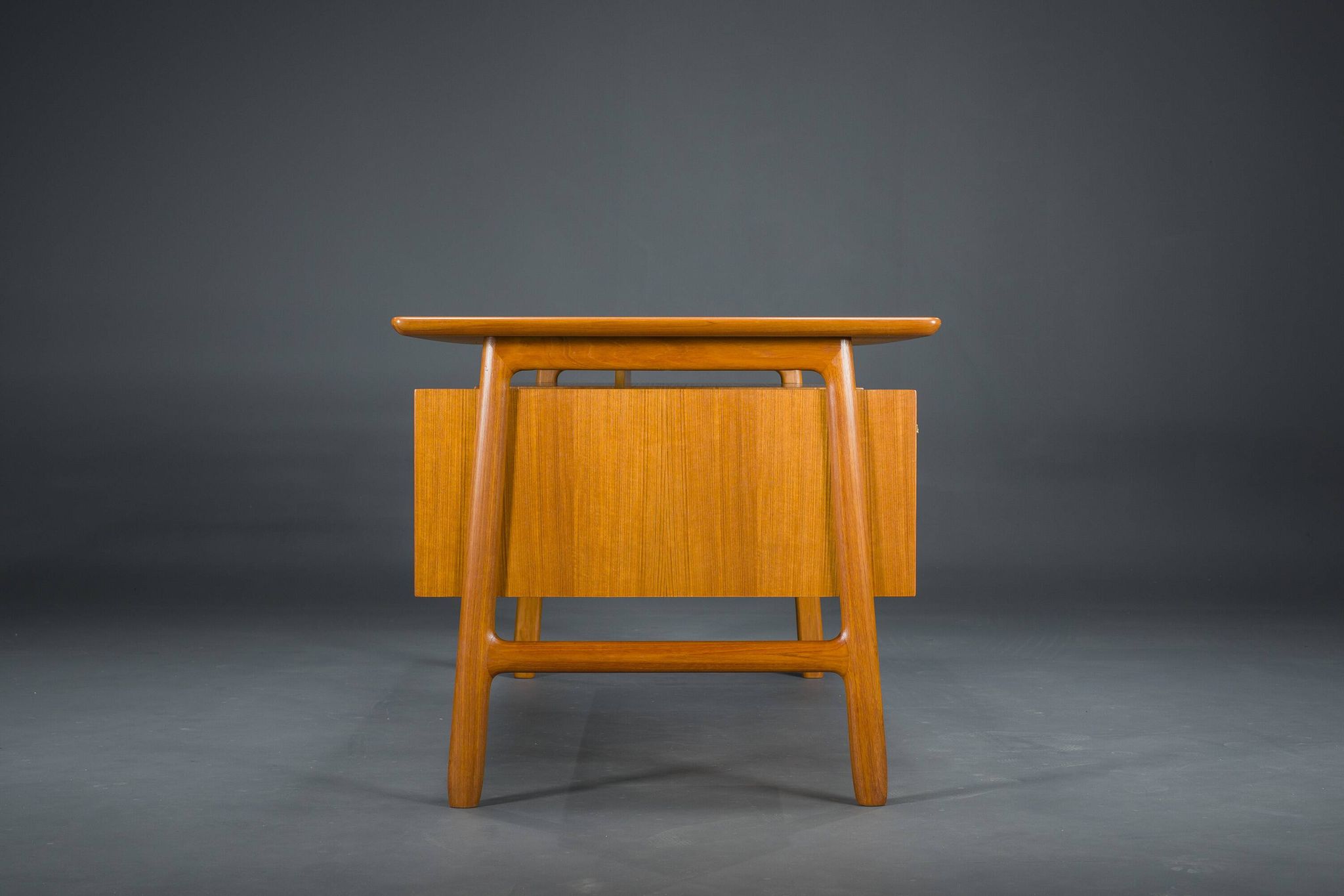 Model 75 Teak Desk by Gunni Omann for Omann Jun Furniture Factory, 1960s