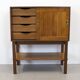 Mid Century Cherry and Teak Linen Cabinet, 1960s