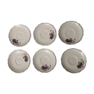 Small plates Sarreguemines Décor Violettes Lot of 5