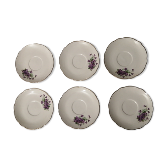 Assiettes Sarreguemines décor violettes