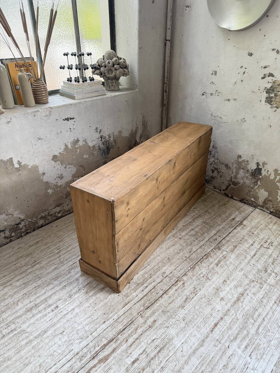 Pine craft cabinet with drawers