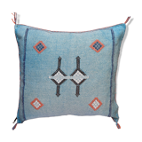 Handmade Moroccan silk cushion cover, cactus pattern