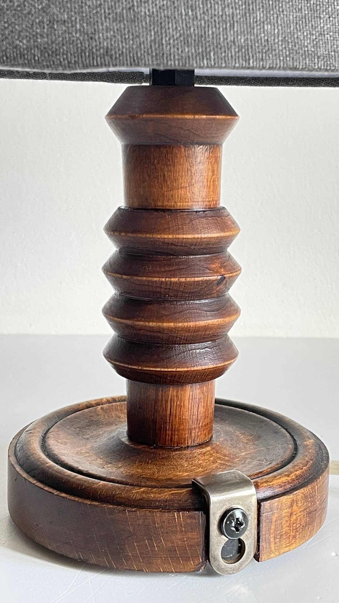 Vintage Charles Dudouyt Style Wooden Lamp