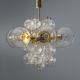 Lustre en laiton et verre du milieu du siècle, Europe, années 1960