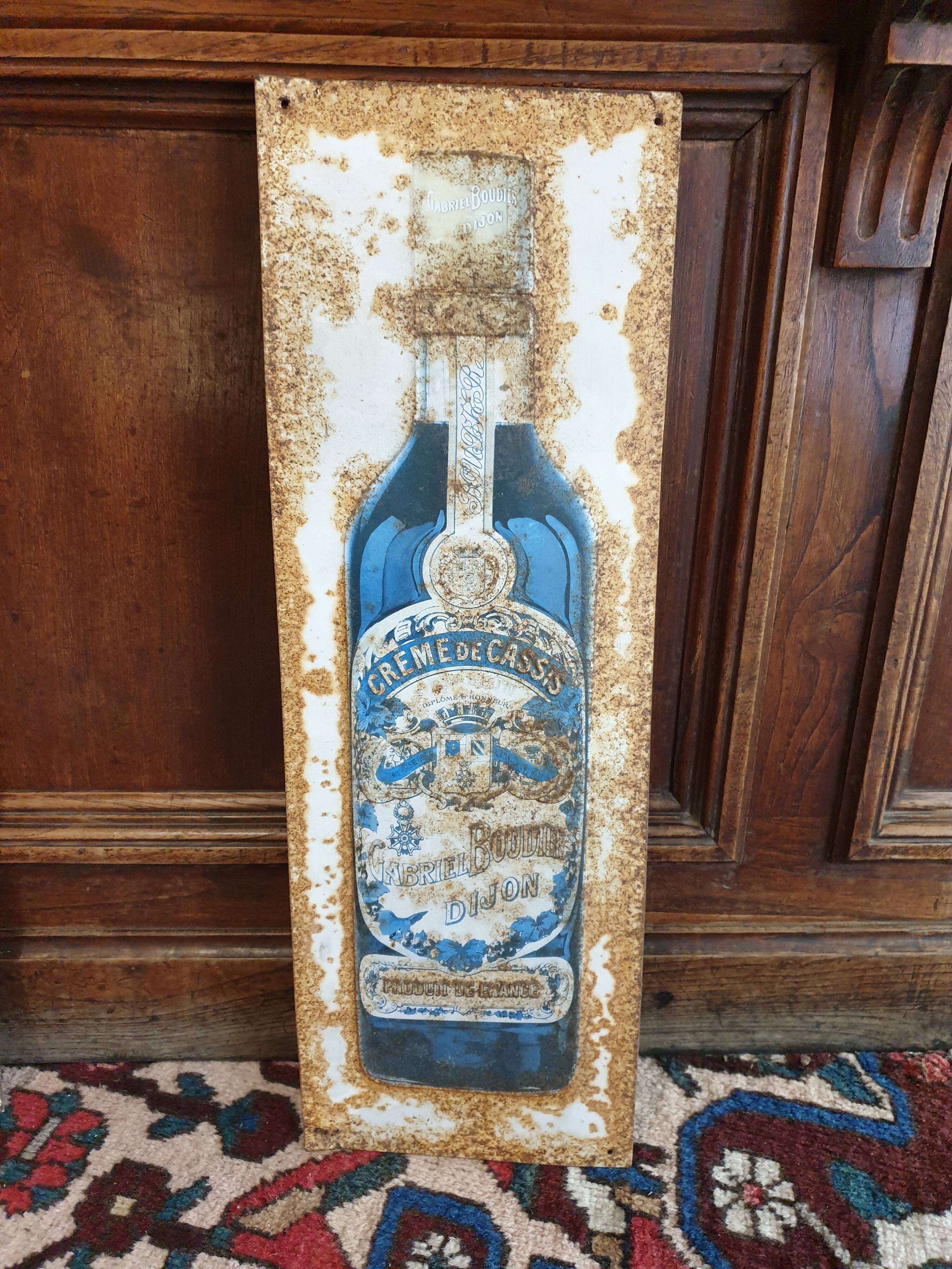 Old metal advertising plate