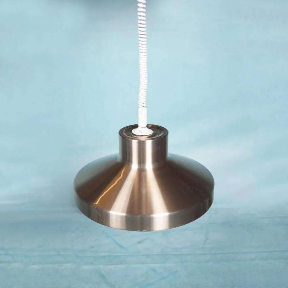 Vintage suspended lamp in aluminium from the 60s/70s, dining table lamp.