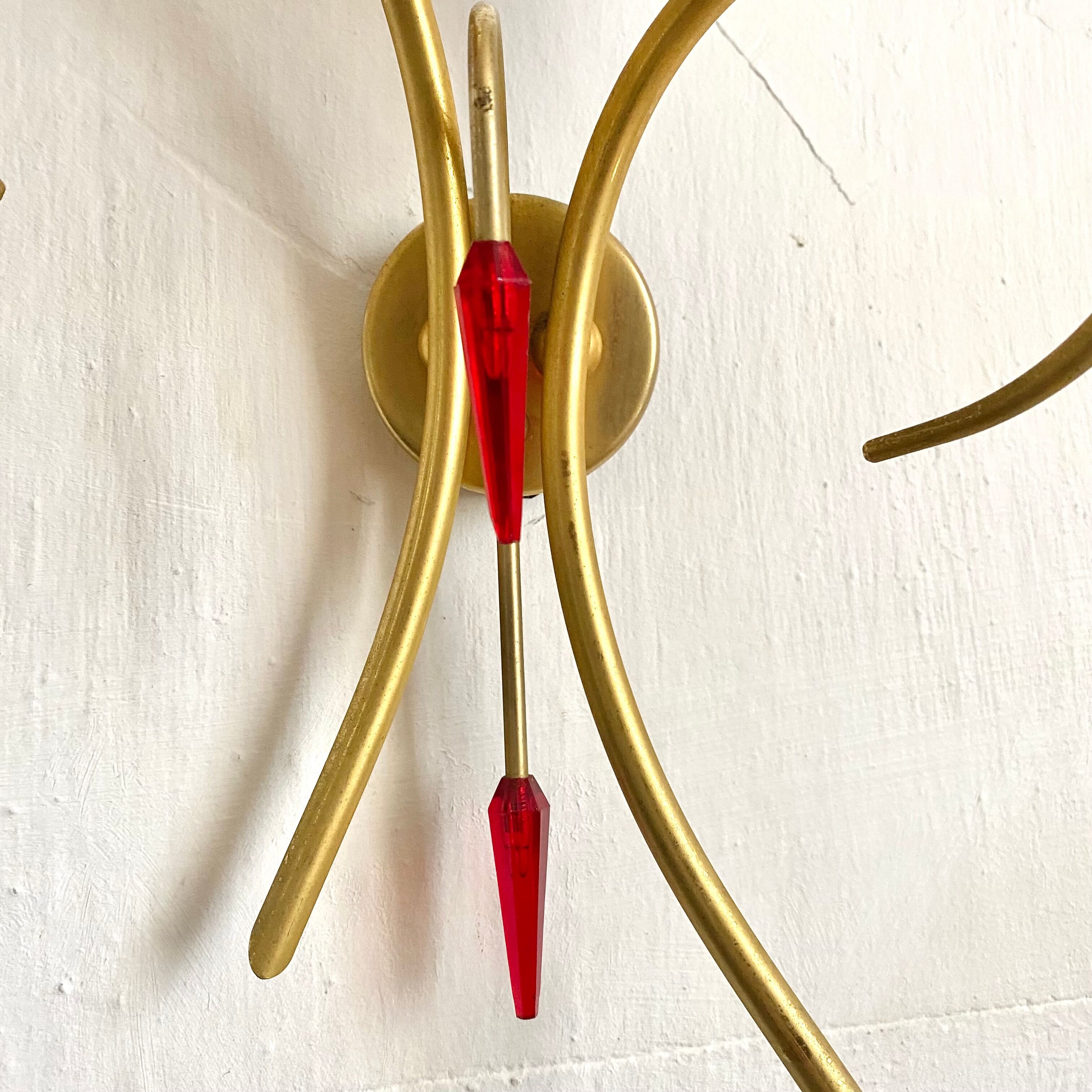 Pair of double design wall lamps 60s