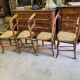 Series of 4 louis philippe walnut chairs with canning
