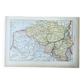 Map of Belgium - 20x29cm 1922