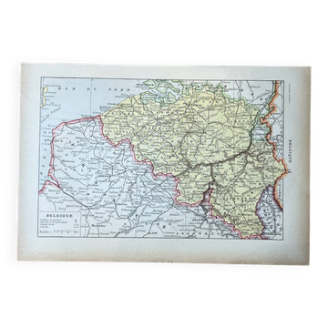 Map of Belgium - 20x29cm 1922