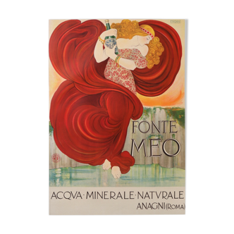 Affiche «Nonni f. fonte meo aqua minerale naturale anagni» Rome, vers 1910 140 x 99 cm par E. Guazzoni