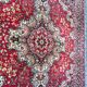 Vintage rug carpet 70s mid century Czechoslovakia red 253cm x 350cm