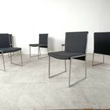 Chaises à repas italiennes vintage chromées, 1970