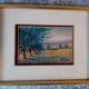 Ancien tableau au pastel de paysage vosgien au printemps signe antoine dugois